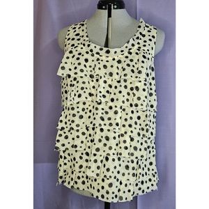 Loft, Cream, Black, Tops, Size: S